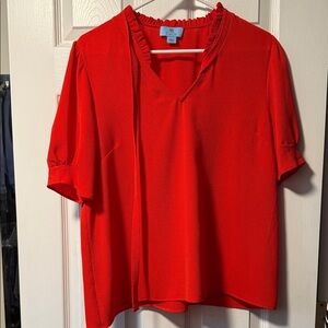 CeCe Scarlet V-Neck Blouse